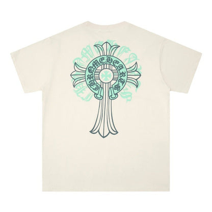 CHH Chrome Heart T Shirts Cross Print Short Sleeve T-Shirt Loose