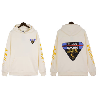 Rhude Hoodie Triangle Label Letter Print Hooded Sweater Hoodie Jacket
