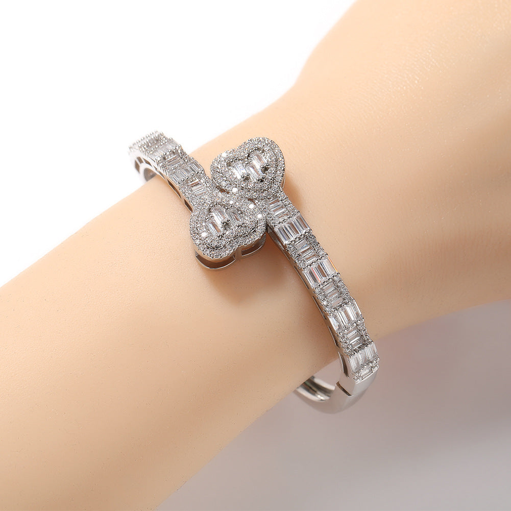 Bracelet Hip Hop Love Bracelet Bracelet Hiphop Copper Zirconium St. Valentine's Angel Pieces