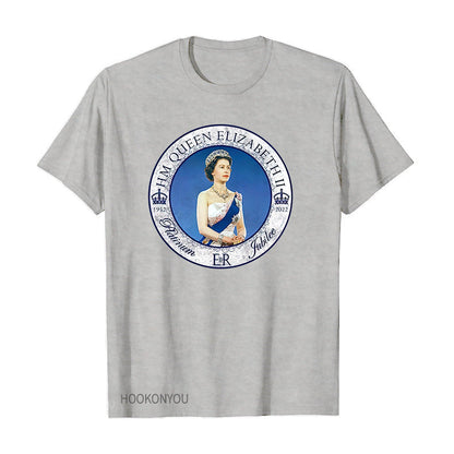 Inspired by Queen's Platinum Jubilee 2022 Elizabeth 70 Years T-shirt Printed round Neck Short Sleeve T-shirt