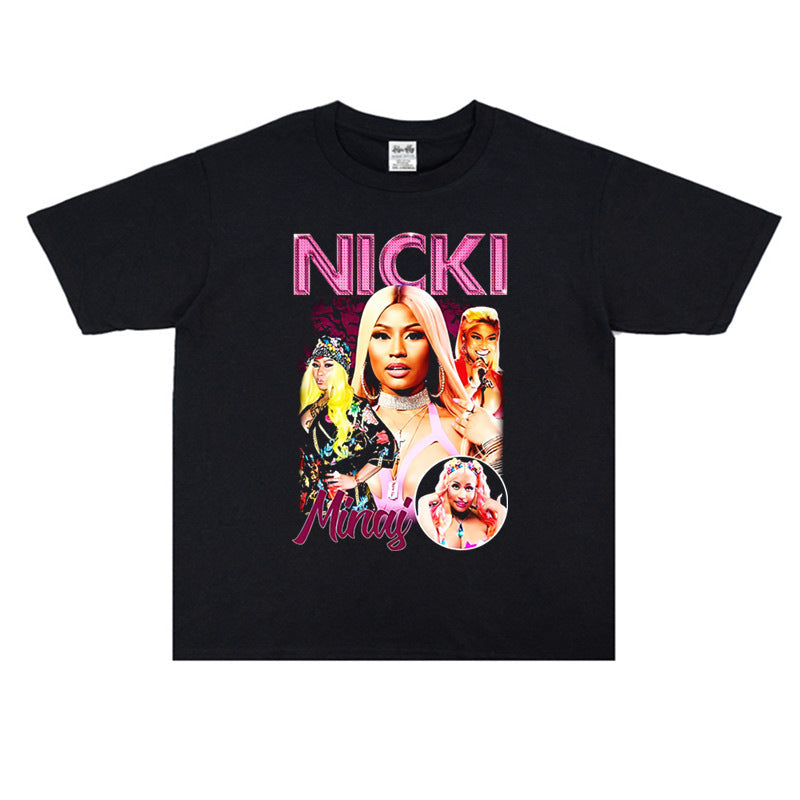 Rock Star T Shirt Nicki Minaj Nicki Minaj Washed Distressed T-shirt Short Sleeve