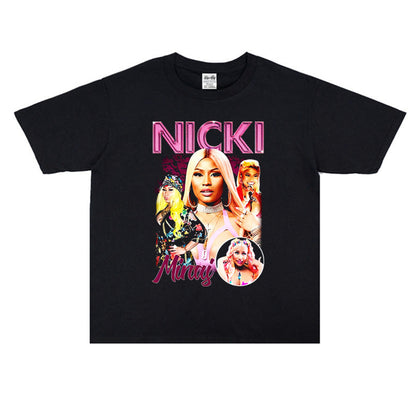 Rock Star T Shirt Nicki Minaj Nicki Minaj Washed Distressed T-shirt Short Sleeve