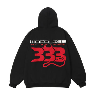 Men Hoodie Letter Embroidery Sports Hooded Sweater Cardigan