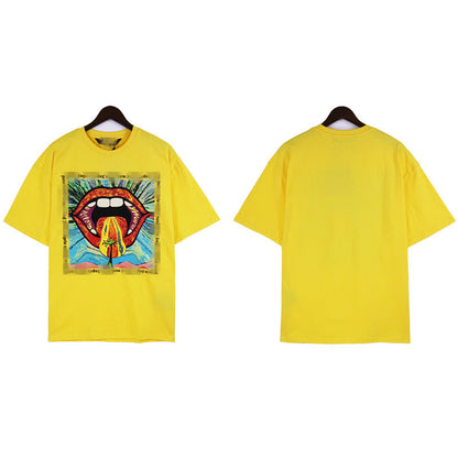 Palm Angle T Shirts Painted Big Mouth Thick Creative Pattern
