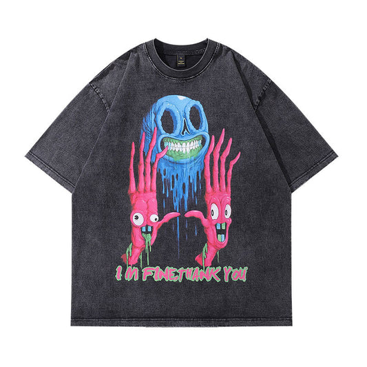 Men T-shirt Retro Short Sleeve T-shirt Men and Women