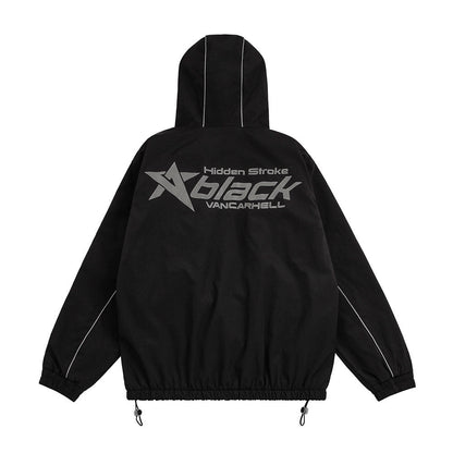 Men Jacket Coat Shell Jacket Jacket Men's Three-Dimensional Zipper Pocket Hooded