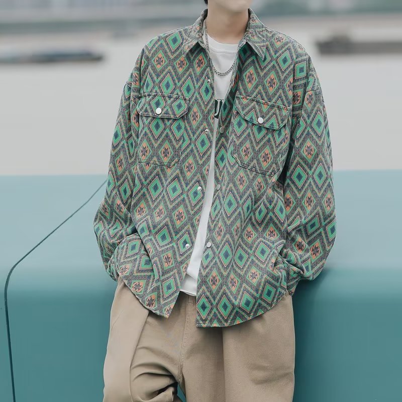 Men Shirts Summer Casual Denim Long Sleeve Jacket