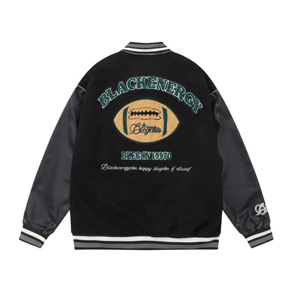 Men Jacket Coat Baseball Uniform Men's Ins Embroidered Pu Stitching Jacket Jacket
