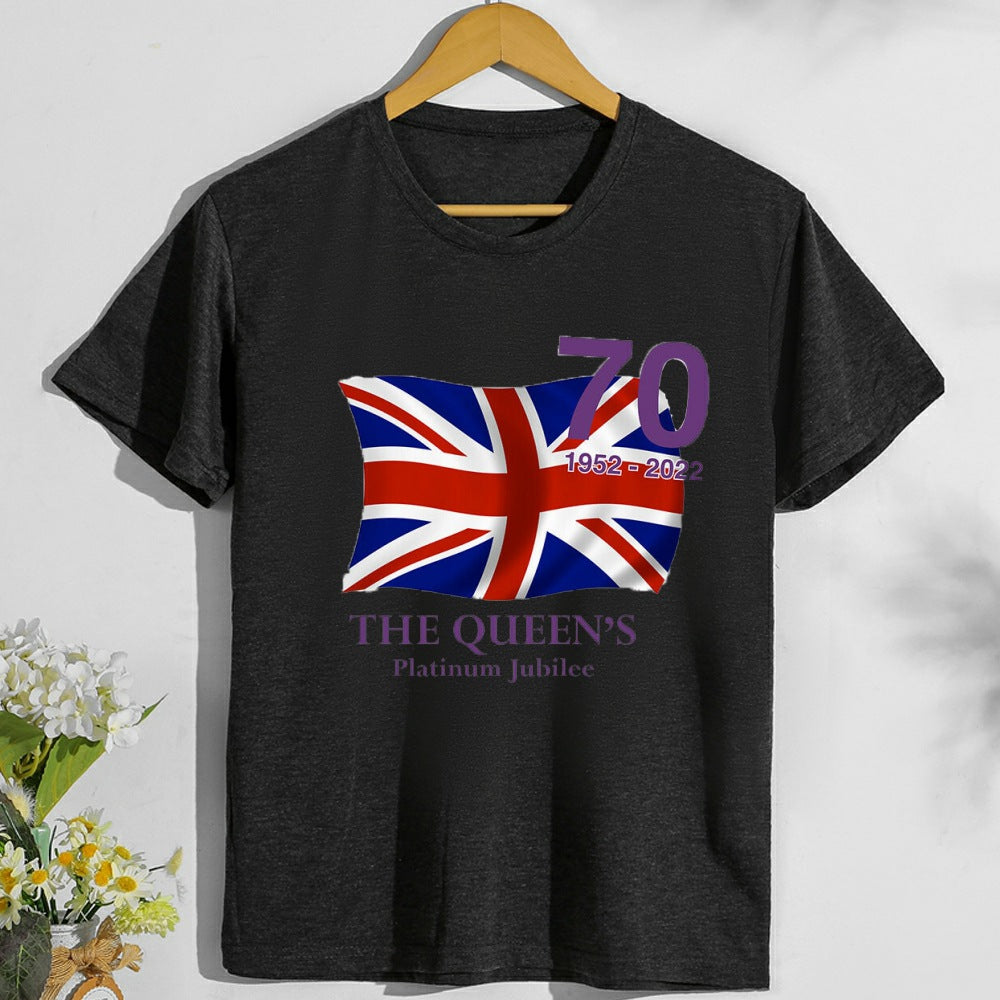 Inspired by Queen's Platinum Jubilee 2022 Elizabeth 70 Years T-shirt British T-shirt plus Size Short Sleeve Summer