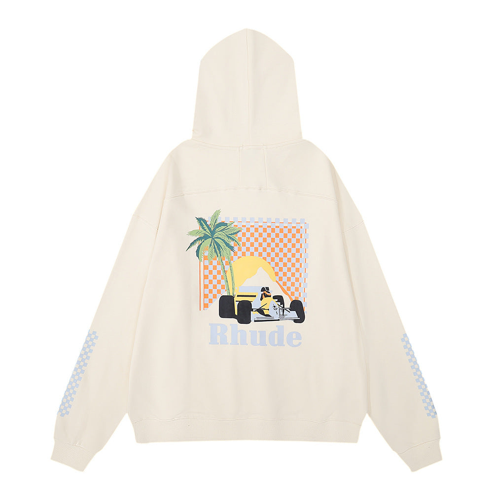 Rhude Hoodie Formula Racing Printed Hooded Sweater Jacket