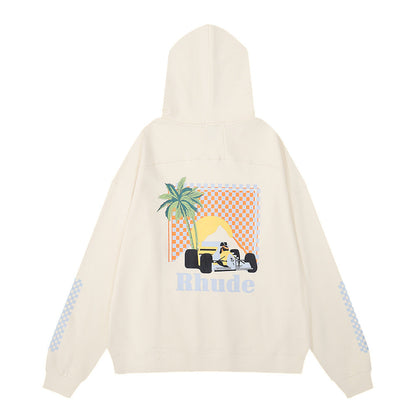 Rhude Hoodie Formula Racing Printed Hooded Sweater Jacket