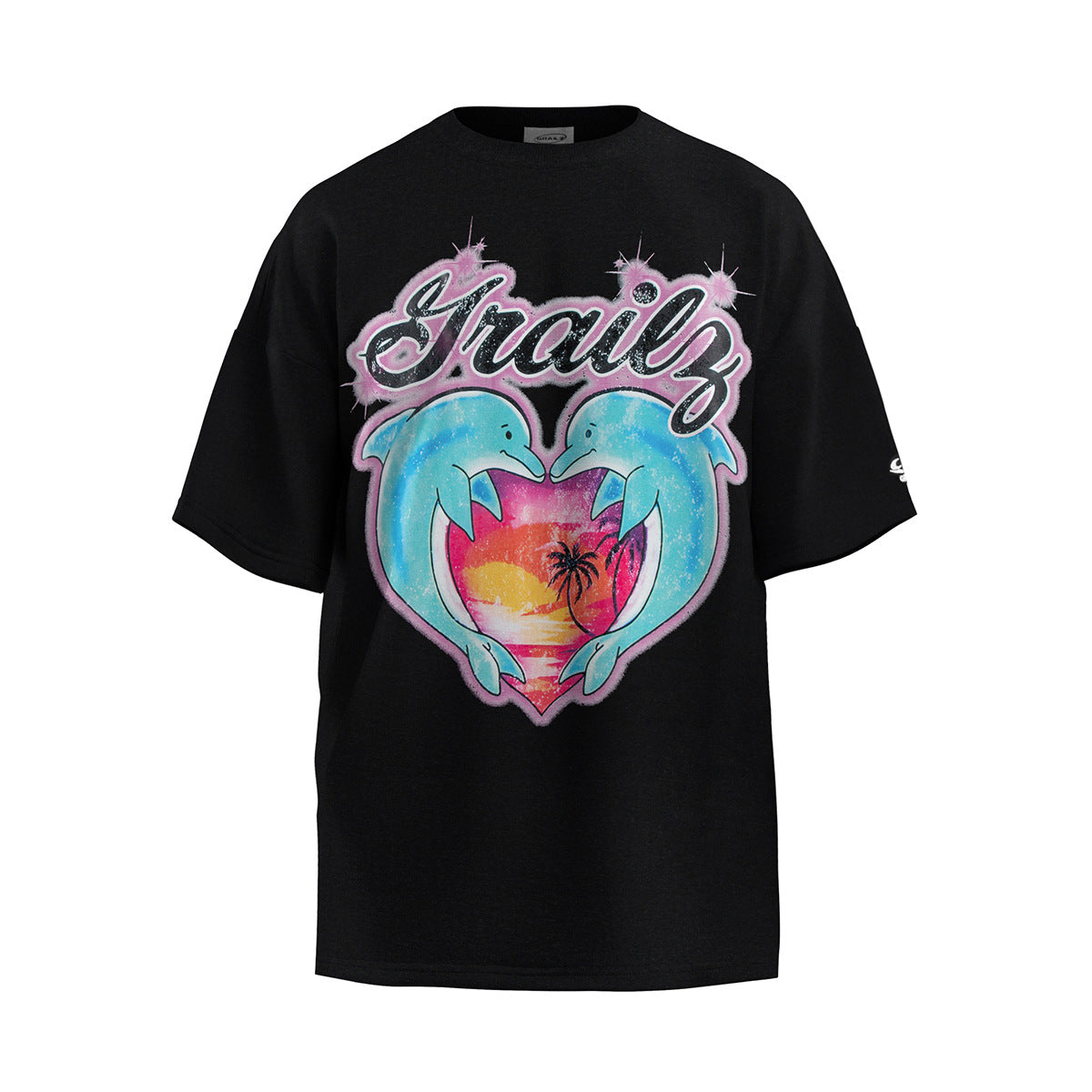Unisex T-Shirts GRAILZ PROJECT G/R Dolphin Sunset Scene Print Loose T-Shirt