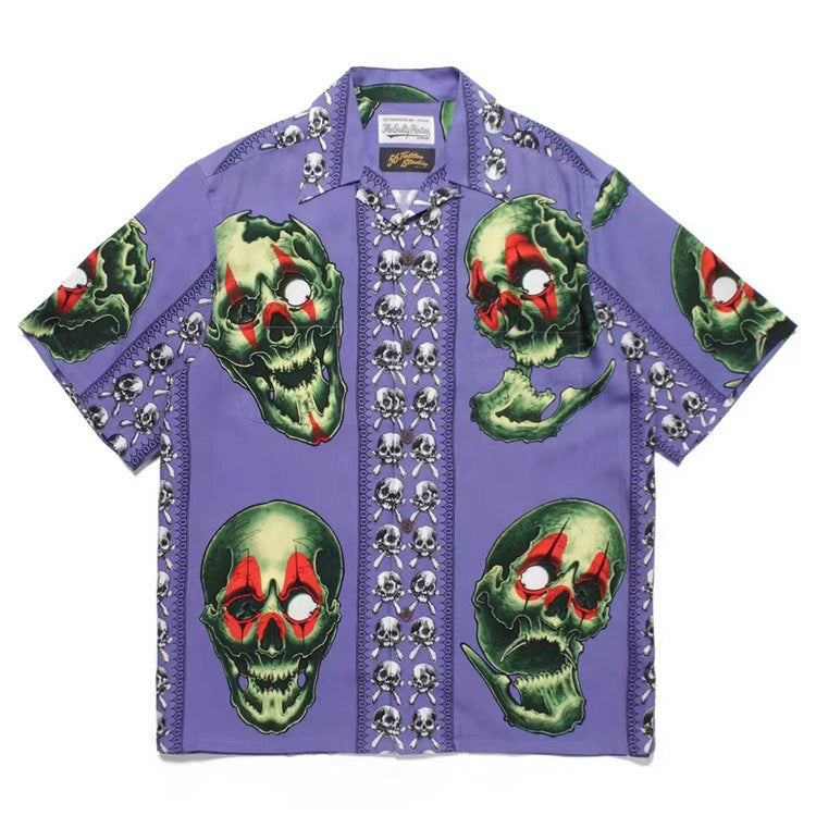 GUILTYPARTIES TIGER Shirts STUDIO Tattooed Skull, Short Sleeve Shirt