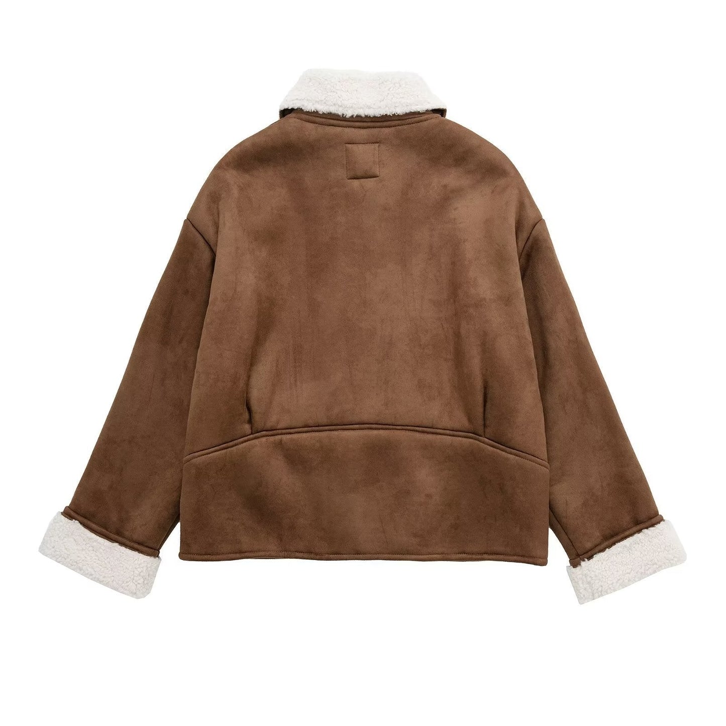 Women Cotton Coat Single Breasted Fleece Warm Loose Jacket