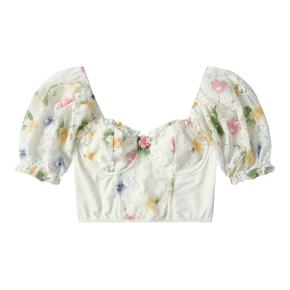 Women Party Tops Sexy Backless Puff Sleeve T-shirt Top