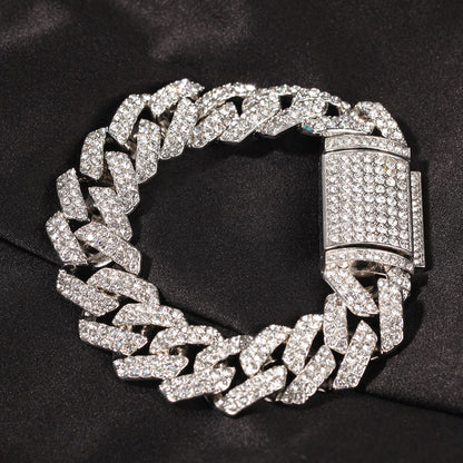 Bracelet Hip Hop Style ins Fashion 18mm Cuban Bracelet Alloy Bracelet Spectrum St. Valentine's