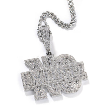 Jewelry Hip Hop Necklace Microencrusted Zircon Fashion Twist Chain Spectrum Word Up St. Valentine's