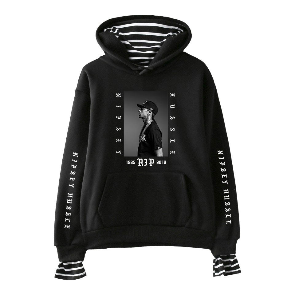 Nipsey Hussle Hoodie Rap Singer Trend False Two-Piece Sweaters