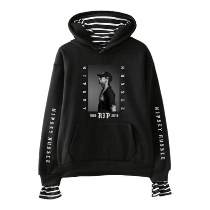 Nipsey Hussle Hoodie Rap Singer Trend False Two-Piece Sweaters
