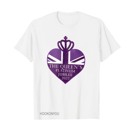 Inspired by Queen's Platinum Jubilee 2022 Elizabeth 70 Years T-shirt round Neck Short Sleeve