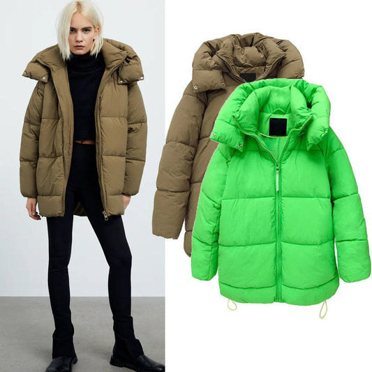 Women Cotton Coat Warm and Loose Fashion Casual Hooded Coat