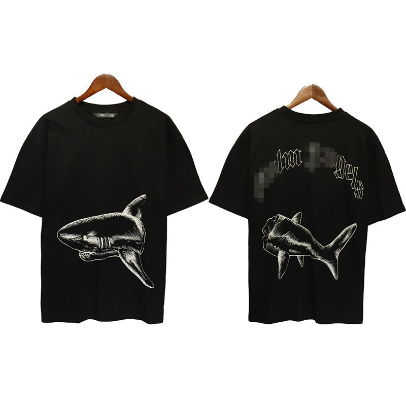 Palm Angle T Shirts Sketch Breaking Shark Print