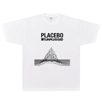 Rock Star T Shirt Placebo MTV round Neck Cotton T-shirt Placebo Band Rock Loose Printed Short Sleeve