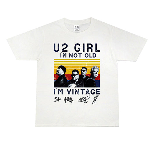 Rock Star T Shirt Irish Rock Band Printed Crew Neck T-shirt Pure Cotton Loose Short Sleeve
