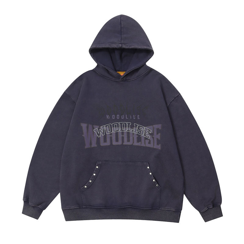 Men Hoodie Hip Hop Wash Oversize Hooded Sweater Vintage Sports Sweater for Men and Women