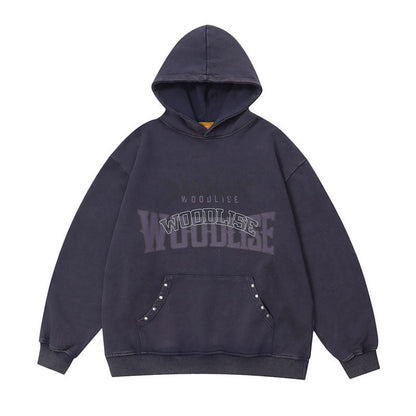 Men Hoodie Hip Hop Wash Oversize Hooded Sweater Vintage Sports Sweater for Men and Women