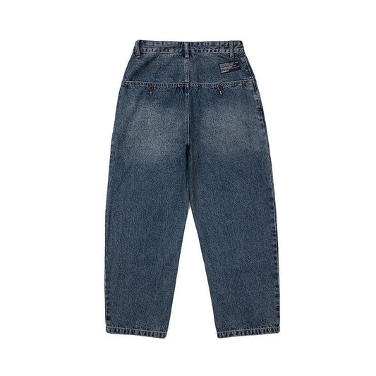 Men Jeans Vintage Straight-Leg Denim Trousers