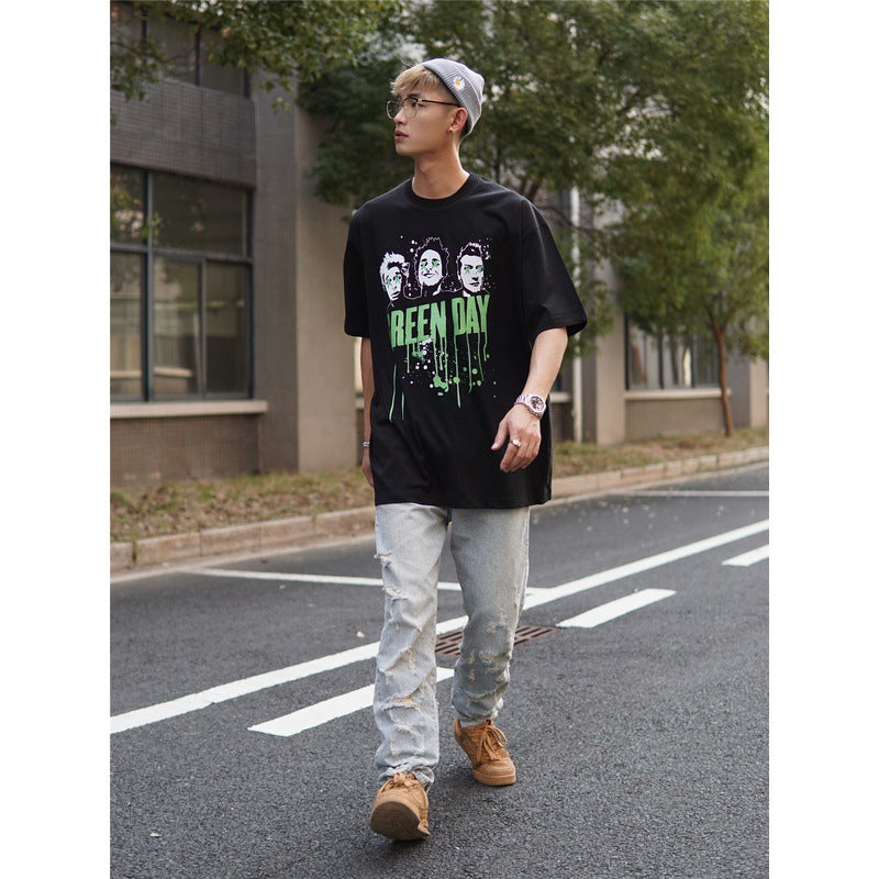 Green Day T Shirt Retro Loose