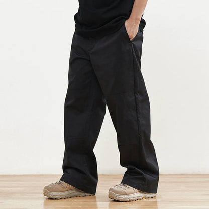 Men Sweatpants Simple Solid Color Straight Cargo Pants Loose Wide Leg Casual Trousers