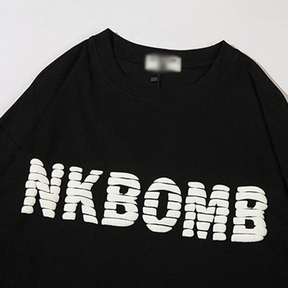 Men Long Sleeve T-Shirt Spider Print Loose Cotton Bottoming Top