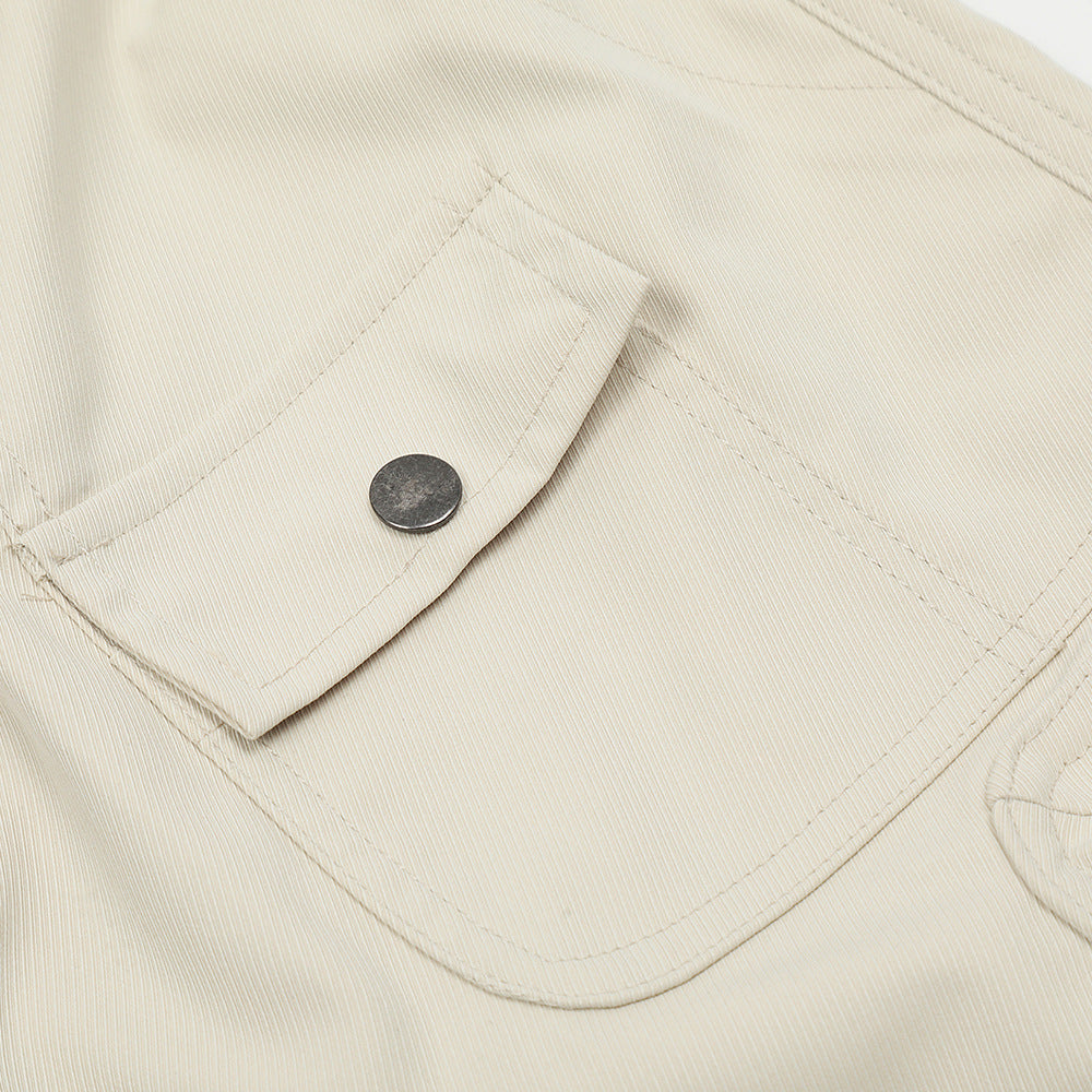 Men Shorts with Belt Workwear Multi-Pocket Loose