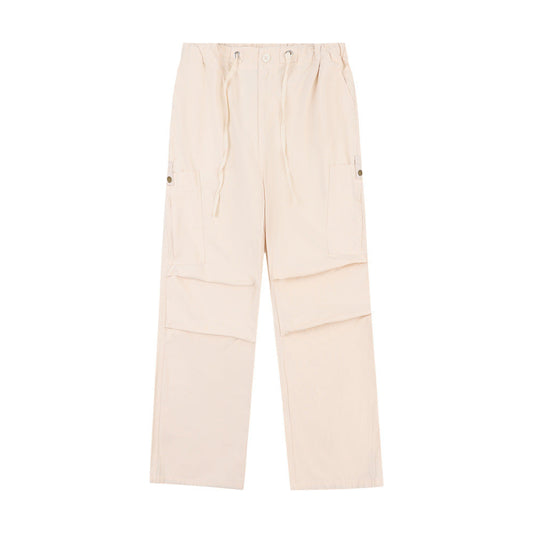 Men Sweatpants Quick-Drying Pleated Exercise Casual Pants Loose Solid Color