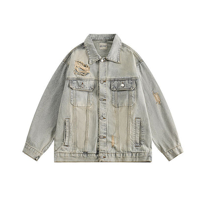 Women Jackets Workwear Vintage Denim Jacket