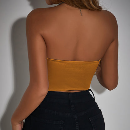 Women Party Tops Navel-Exposed Backless Underwaist