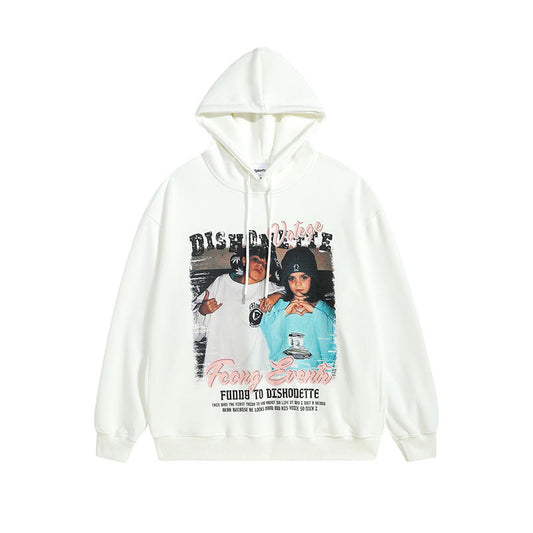 Men Hoodie Printed Hoodie Men's and Women's Oversize Hip Hop Retro Couple Hoodie