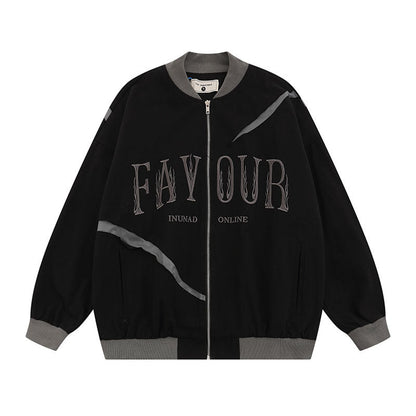 Women Jackets Embroidered Baseball Jacket Vibe Idle Style Vintage Zipper