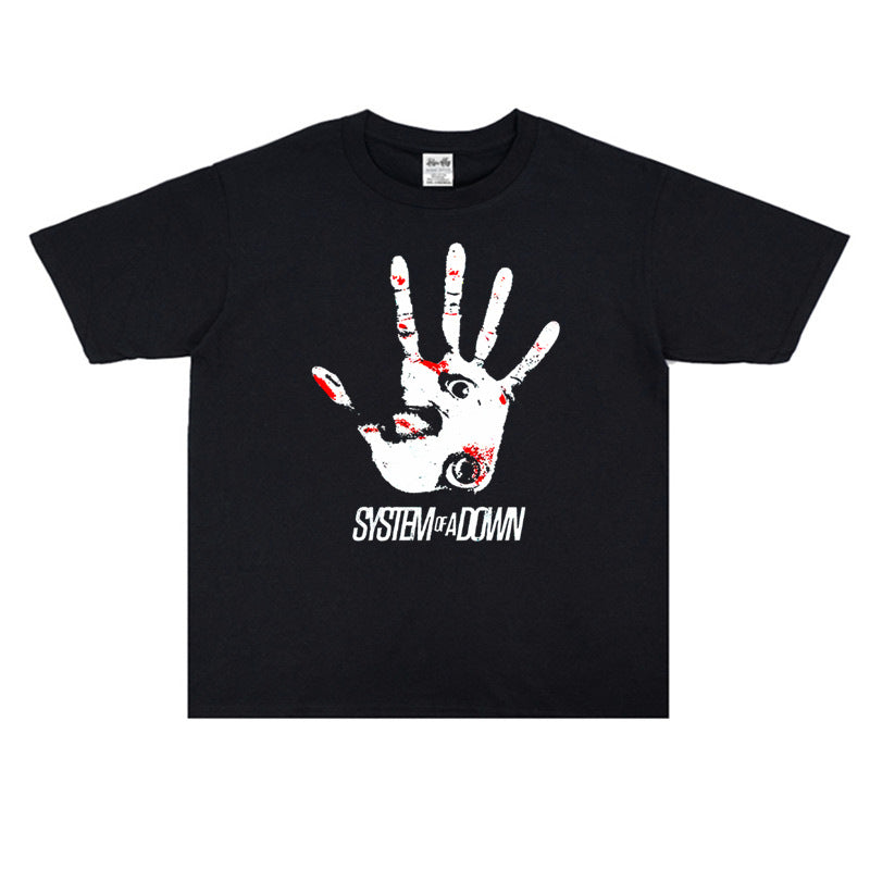 Rock Star T Shirt System Of A Down Fallen Band Printed T-shirt Short Sleeve Loose