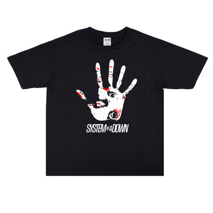 Rock Star T Shirt System Of A Down Fallen Band Printed T-shirt Short Sleeve Loose