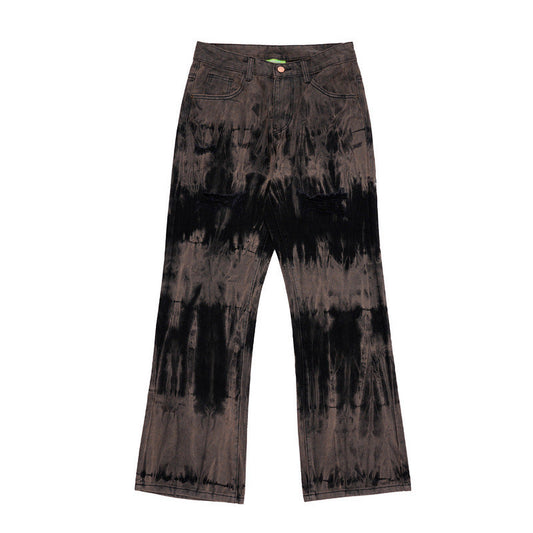 Men Jeans Old School Loose Wide Leg High Street Straight Jeans