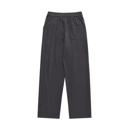 Men Sweatpants Solid Color Suit Pants Men's Summer Simplicity Loose Pleated Drawstring Straight Casual Trousers