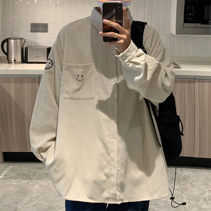 Men's Shirts Corduroy Long Sleeve Shirt Fashion