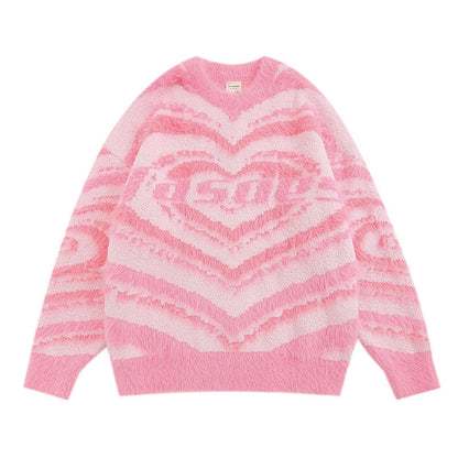 Women Sweater Japanese Fresh Sweet Wind Gradient Color Knitted Sweater