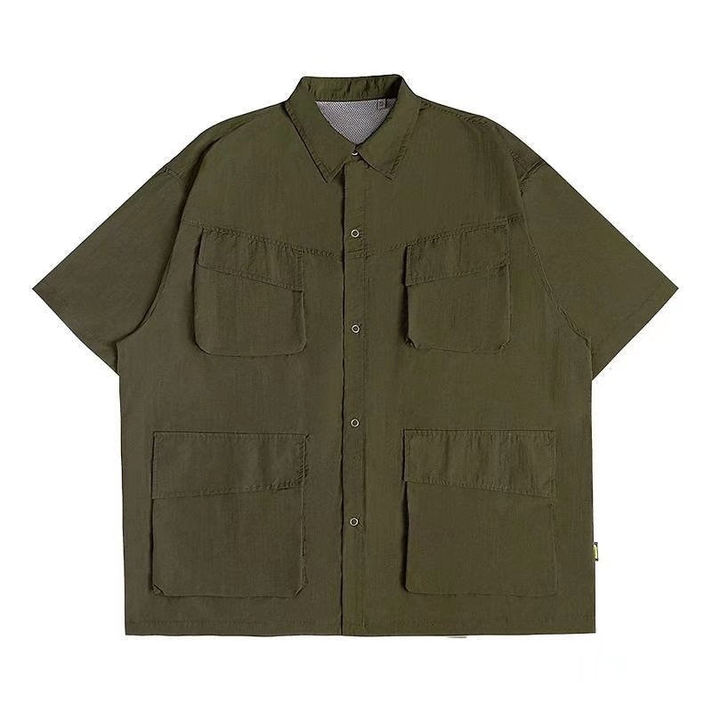 Men Shirts plus Size Loose Casual Jacket