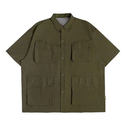 Men Shirts plus Size Loose Casual Jacket
