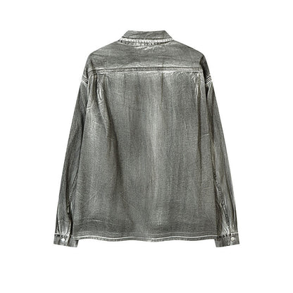 Unisex Vintage Shirt Long Sleeve Shirt Jacket Men