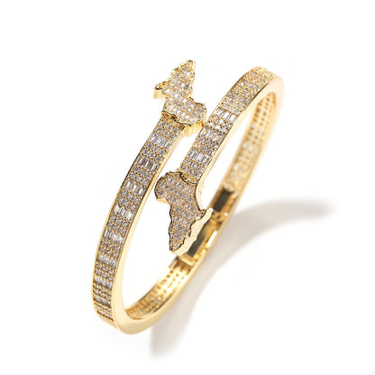 Bracelet Africa Map Bracelet Men's Miniature Zircon Light Luxury Spectrum St. Valentine's